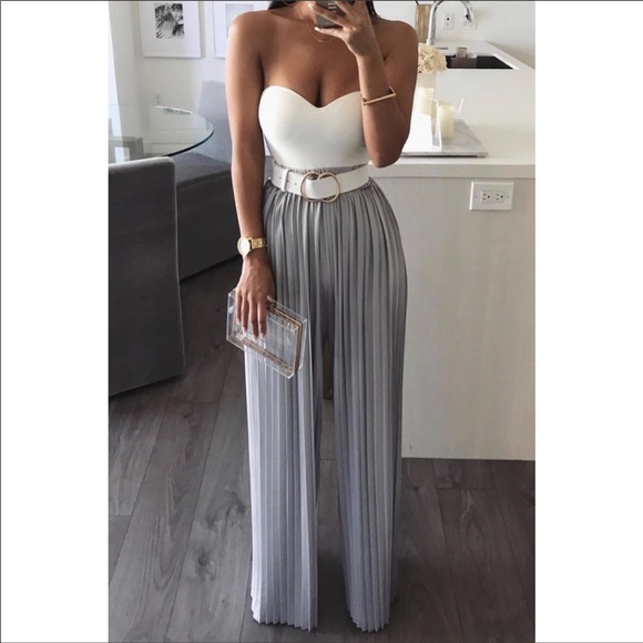 JLUXLABEL Pants - Chic Fashion Pleated trouser wide leg palazzo